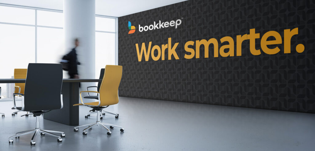 bookkeep rebrand by solid branding - office wall design